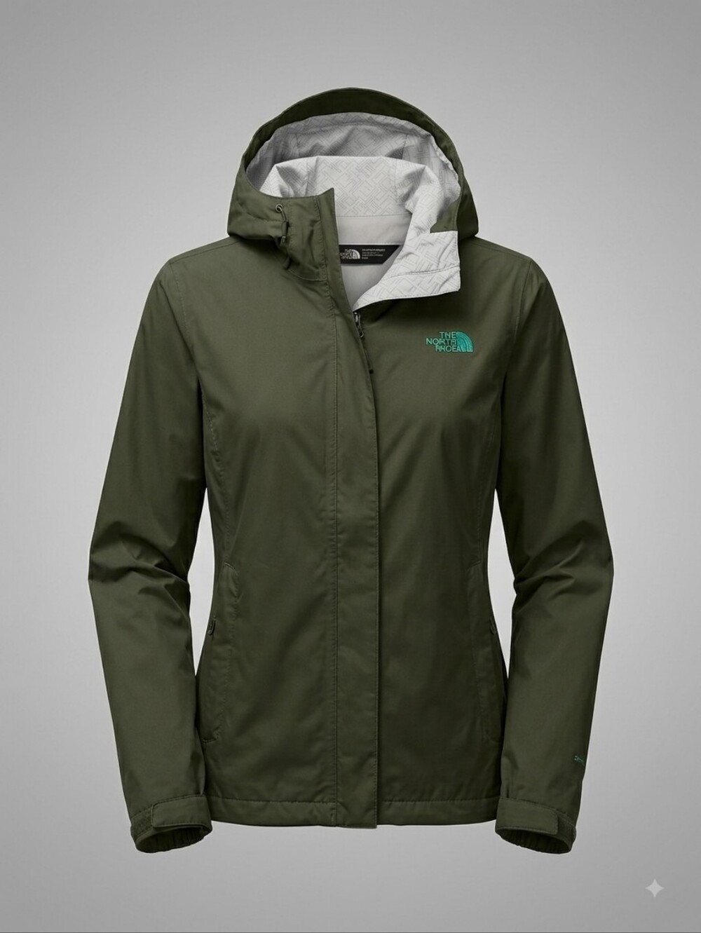The North Face Women’s DryVent Hooded Rain Jacket - Olive Green (Size Small)